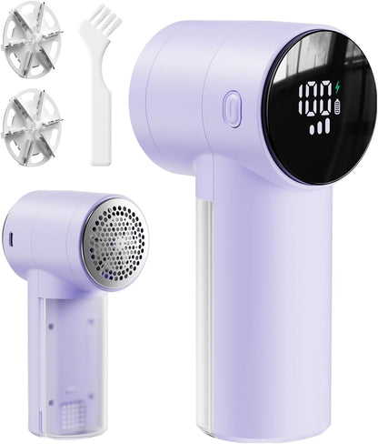 Electric Lint Remover and Fabric Shaver, Rechargeable Clothes Shaver for Sweater Furniture Couch, 3-Speed Pill Remover Defuzzer to Remove Fuzz Pilling from Blanket Jacket
