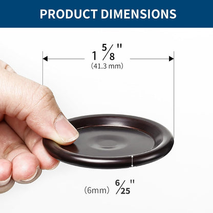 Ezprotekt 1 5/8" Round Non Slip Furniture Pads for Hardwood & Tile Floors, 16 Pcs Anti Skid Furniture Coasters Cups Floor Protectors for Bed, Sofa, Table, Chair, Cabinet, Brown/Black