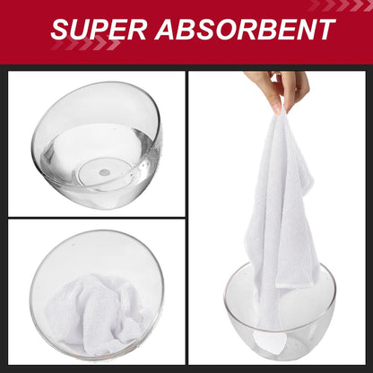 200 Pcs Microfiber Cleaning Cloth 16x16 Inch Microfiber Towels for Car Ultra Absorbent Cleaning Rags Reusable Lint Free Streak Free Detailing Towel for Car Washing Drying Dusting (White)