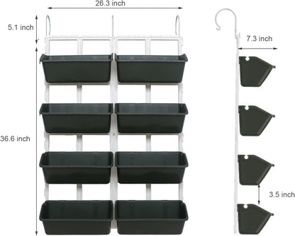 LOYALHEARTDY Vertical Garden Wall Planter Wall Mounted Planter 4-Tier Vertical Garden Planters for Growing Strawberries, Flowers, Vegetables, Herbs Indoor/Outdoor Decoration (Army Green)