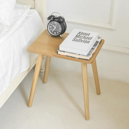 AWASEN Side Table, Small End Accent Table for Living Room Bedroom Office Small Spaces, Modern Wood Side Table Nightstand with Solid Wood, Easy Assembly, (Natural)
