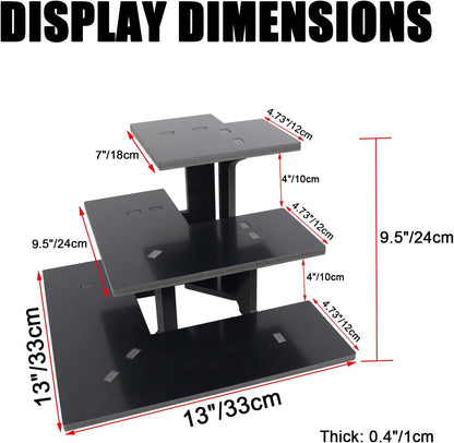 WANLIAN 3-Tier Corner Retail Table Display Stand, Portable Display Rack Shelves for Vendors, Craft Shows, Farmers Market, Pop Up Shop Countertop Black Risers for Display, Soap, Candles, Tumblers