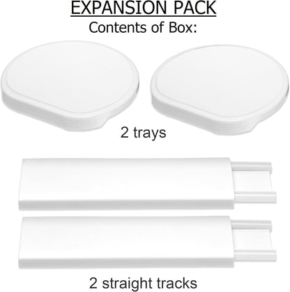 Expansion Pack - White - 2 Straight Tracks and 2 Trays. Does not Work Without the Lazy Susan Revolution Full Set (Sold Separately).