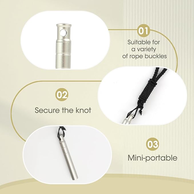 Titanium Emergency Whistle, 120DB Survival Safety Whistles with Black Lanyard, Outdoor Small Lifesaving Loud Whistle for Coaches Sports Boating Dog Training Hiking Camping