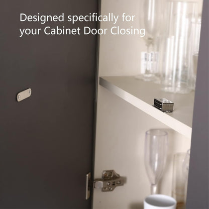 Mousike Cabinet Magnets 30lb Stainless Steel Magnetic Door Catch with Strong Magnetic for Kitchen Cupboard Wardrobe Closet Cabinet Door Drawer Latch(2.1"(Silver 6 Pack))