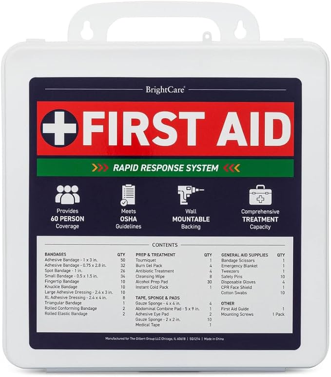 Professional First Aid Kit for Workplace, Wall Mountable & Portable with Hard Case, OSHA Compliant for Businesses, Office, Restaurants, Work Vehicles, Retail & Service Spaces - 280 Piece - Large