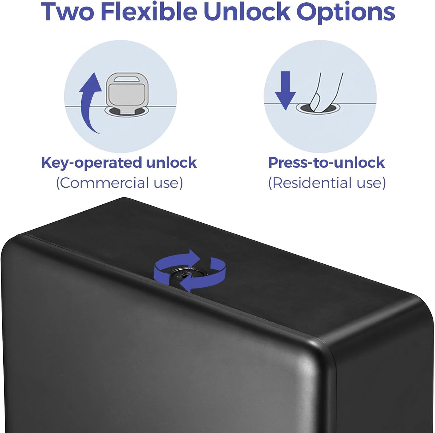 2-Pack Multifold Paper Towel Dispenser Wall Mount (Black) – Large Capacity C-Fold, Trifold, and Folded Commercial Hand Towel Holder for Bathroom & Restroom – Adhesive or Screw Mounted