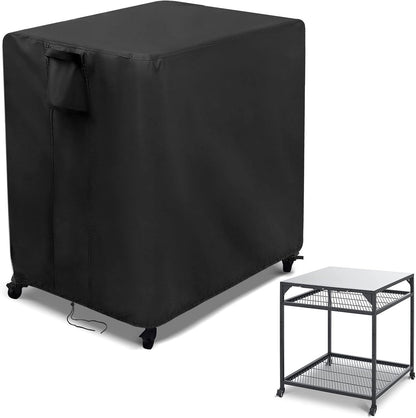 Kingling Outdoor Pizza Oven Table Cover for Ooni Large Table, Waterproof Outdoor Grill Prep Table Cover Pizza Oven Stand Cover - 32''L x 32''W x 35''H(Black)