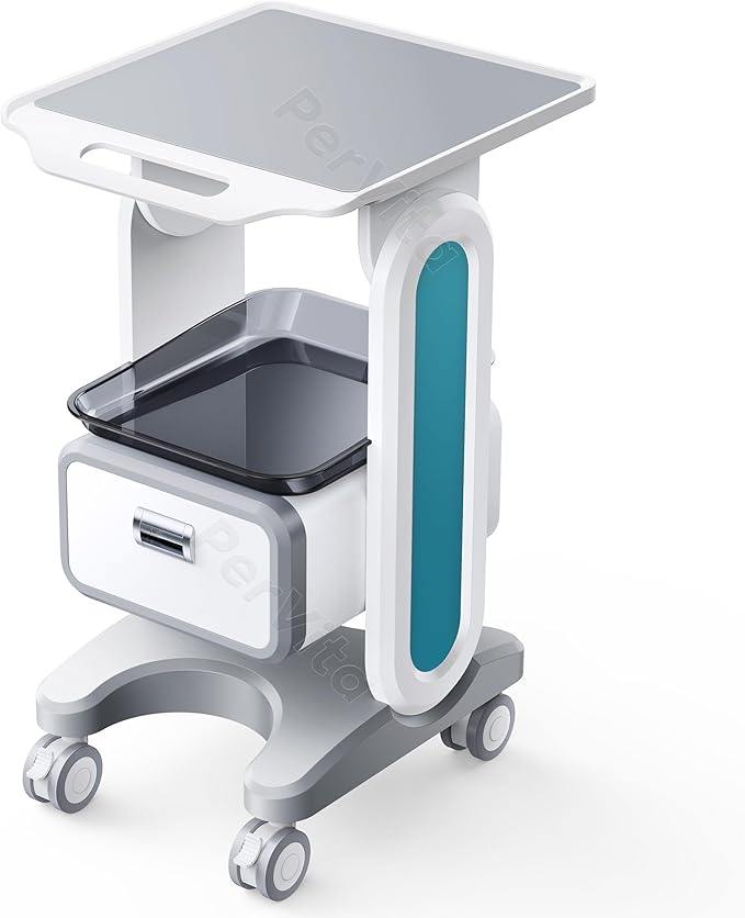 Professional Medical Trolley Cart with Wheels Mobile Ultrasound Cart Beauty Storage Utility Cart Rolling Cart with Drawer for Home Bedroom Salon Lab Hospital Dental Office Clinic