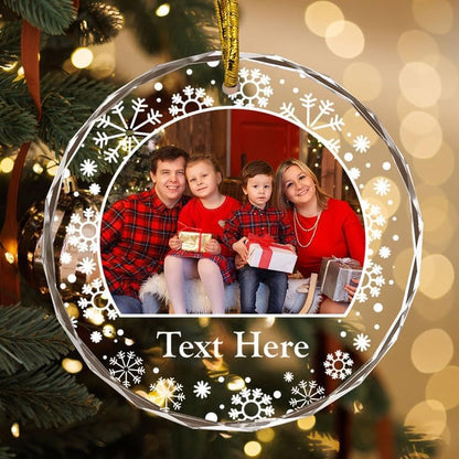 Personalized Photo Crystal Ornaments, Custom Glass with Picture for Christmas, Customized Crystal Gifts for Family Couple, Personalized Decorative Hanging Ornaments
