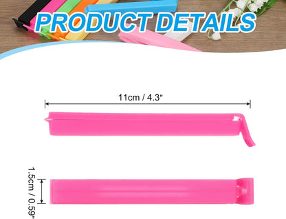 PATIKIL Sealing Clips 4.3 Inch, 10 Pack Reusable Plastic Bag Clip Clamp Sealer for Food Storage Snack Bag Home Kitchen, Rose