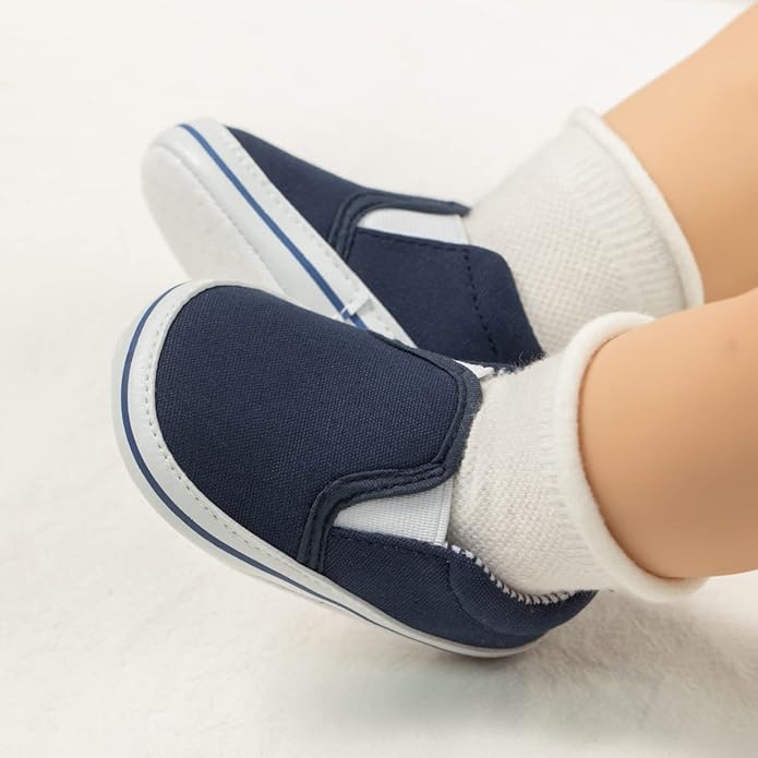 Morbido Infant Baby Boys Girls Canvas Sneaker Toddler Slip On Anti Skid Newborn First Walkers Candy Shoes for 0-18 Months