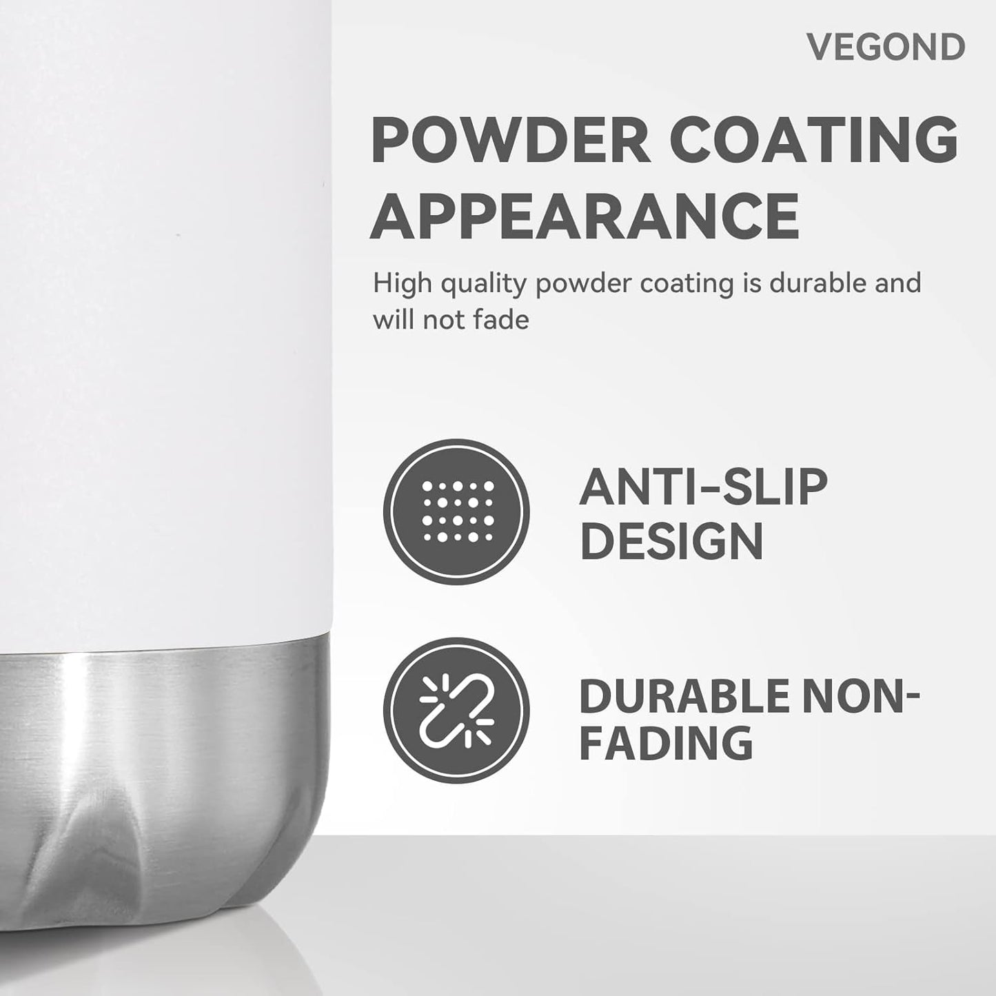 VEGOND 17oz Stainless Steel Water Bottles Bulk, Reusable Metal Sports Bottle Keeps Drink Hot and Cold, BPA Free Double Wall Vacuum Insulated Cola Shape Bottles for Camping, Gym, 4 Pack