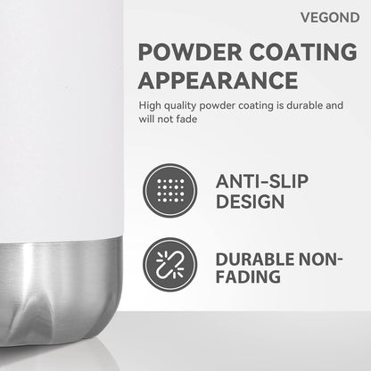 VEGOND 17oz Stainless Steel Water Bottles Bulk, Reusable Metal Sports Water Bottle Keeps Drink Hot and Cold, BPA Free Double Wall Vacuum Cola Shape Insulated Water Bottles for Camping Gym, 8 Pack