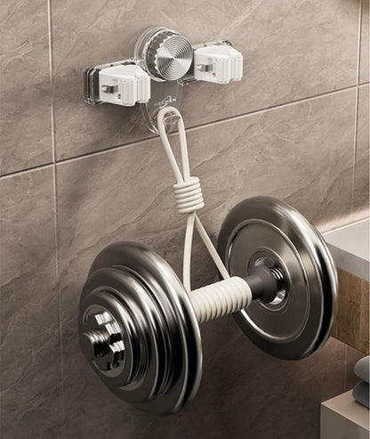 Mop and Broom Holder Wall Mount, No Punching Required Broom and Mop Organizer Wall Hanging with Hooks for Bathroom, Laundry Room, Garage, Kitchen,Garden Tool Organizer Storage (1pcs Gray)