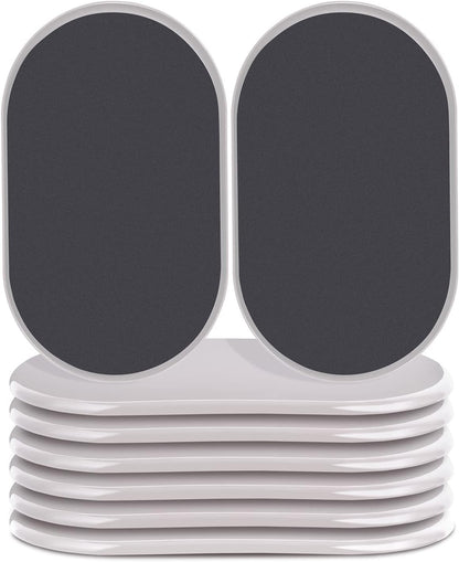 Reusable Large Furniture Movers Sliders for Carpet and Hardwood Floors-8 Pack 9-1/2" Oval Moving Pads Protector for Heavy Duty Sofa Bed Table Desk,Quickly and Easily Move Any Item, Beige