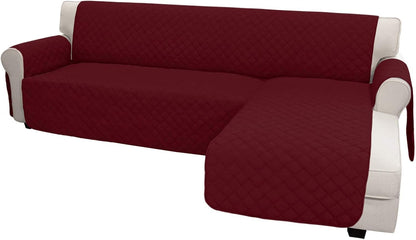 Easy-Going Sofa Slipcover L Shape Sofa Cover Sectional Couch Cover Furniture Protector Mat for Pets Dog Cat (Small, Christmas Red/Christmas Red)