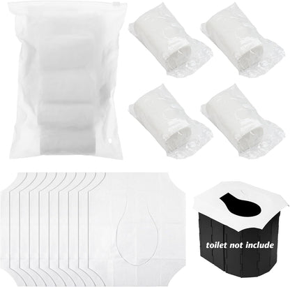 10 Pack Toilet Seat Covers Disposable with 4 Pack Portable Toilet Paper, Large Waterproof Potty Covers, Individually Wrapped Travel Accessories for Public Restrooms, Airplane, Camping