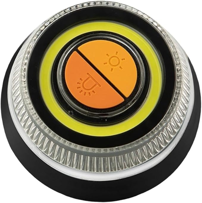 Magnetic Flashing Beacon Lantern with 2 Lighting Modes, Yellow Strobe and White Light, 50W ABS LED, 3.7V 0.35A, Built‑in Batteries, Hook and Strong Magnetic Base for Car