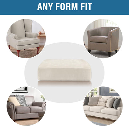 H.VERSAILTEX Velvet Stretch Couch Cushion Cover Plush Cushion Slipcover for Chair Cushion Furniture Protector Seat Cushion Sofa Cover (1 Piece Armchair Cushion Covers, Porcelain)