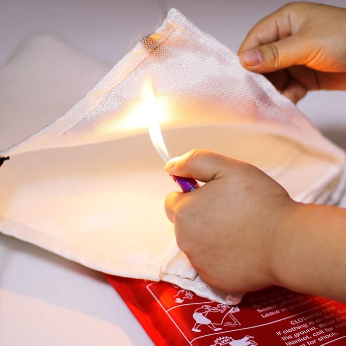 Aksipo Fire Blanket Fiberglass Fire Emergency Suppression Flame Retardant Blanket Emergency Survival Safety Cover for Kitchen Home House Car Office Warehouse, 4 Pack (39.3X 39.3 inch)