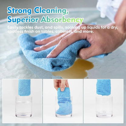 HOMEXCEL Microfiber Cleaning Cloth 6 Pack 12.5 x 12.5 inch Microfiber Towels for Cars Ultra Absorbent Car Washing Cloth Lint Free Streak Free Cleaning Rags for Car, Kitchen Window Blue