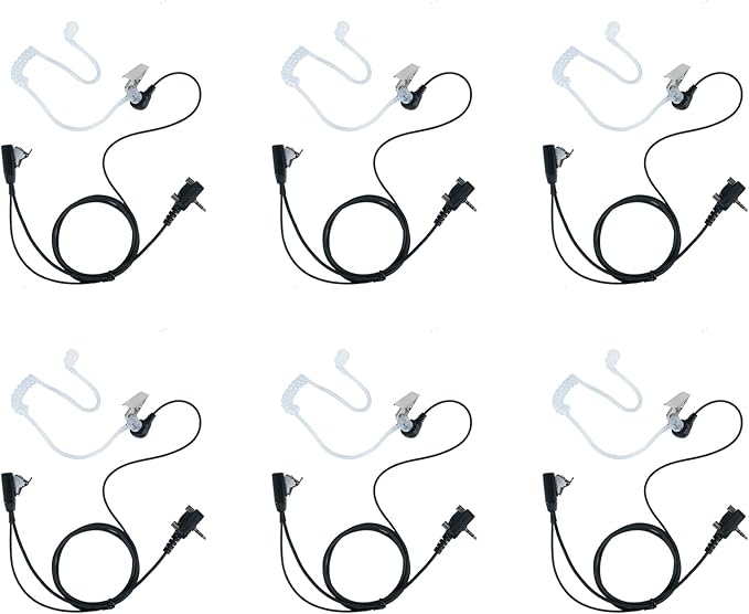 VX-261 Covert Acoustic Tube Earpiece Headset Compatible with Motorola Vertex Standard Radio EVX-261 VX-231 EVX-531 EVX-534 VX-180 VX-298 VX-350 VX-351 Radio Walkie Talkie with PTT Mic,2 Packs