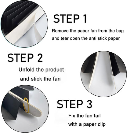 Black Party Decorations,Halloween Decor Events Accessories,Black Birthday Decorations,Anniversary Decorations for Party,Birthday Decorations for Men 16in Hanging Paper Fans 30 Color DIY Set(Black)