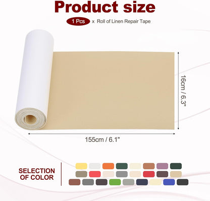 PATIKIL Leather Patches Tape for Furniture, 6.3 x 61 Inch Self Adhesive Vinyl Leather Repair Kit Cover Sheet for Couch, Sofa, Car Seats, Office Chair, Rice Apricot