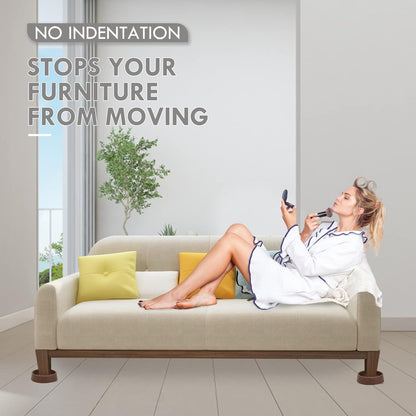 2X2 Round Rubber Caster Cups, Non Slip Furniture Pads, Anti-Slip Gripper, Anti Skid Furniture Feet, Anti Slide Floor Protector for Bed Couch Table Chair Stoppers (Brown, 12 Pack)