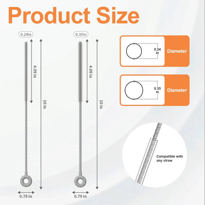 YOTIME Silicone Straw Cleaner Brush, 2 Pcs Reusable Straw Brush(6mm+9mm) for Cleaning Narrow & Wide Straws, Tumblers, Gray