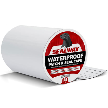 White RV Roof Sealant Tape, 8" x 25' Waterproof Repair Seal Tape – Extra Thick, UV-Resistant, Weatherproof Patch for Permanent Leak Sealing on RVs, Trailers, and Mobile Homes