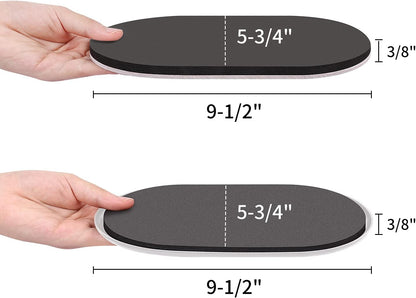 Ezprotekt 8 Pack Reusable Large Furniture Movers Sliders for Carpet and Hardwood Floors, 9-1/2" x 5-3/4" Oval Heavy Duty 4 Pcs Felt Sliders Hard Surfaces - 4 Pcs Plastic Furniture Pad Carpet (Beige)