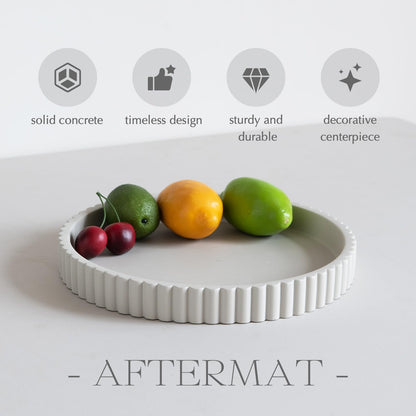 Decorative Tray for Coffee Table, Living Room, Side Table, 2 Packs 11" Gray Round Concrete Home Decor Serving Trays for Accent Table, Console Table