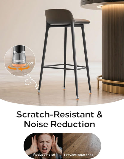 24-Pack Silicone Chair Leg Floor Protectors for Hardwood Floors -Felt Furniture Pads, Rubber Chair Leg Covers/Caps - Noise Reducing & Scratch-Proof - Round XS (Fits 9/16"-13/16" / 15-20mm), Clear