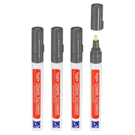 PATIKIL Grout Pen, 4 Pack Dark Grey Tile Marker Waterproof Grout Sealer Pen Tile Repair Pens Paint Pens for Wall Floor Bathroom Kitchen Refresh