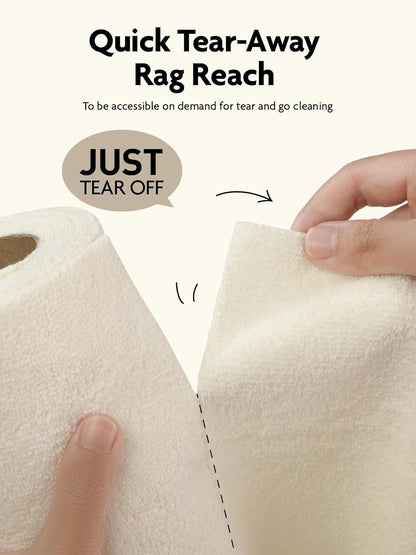 Fantasticlean Microfiber Cleaning Cloth Roll -40 Pack, Tear Away Microfiber Towels, 12" x 12", Reusable, Washable, Scratch Free, Ultra Absorbent Dish Rags for Car, Home, Garage or Shop (Beige)