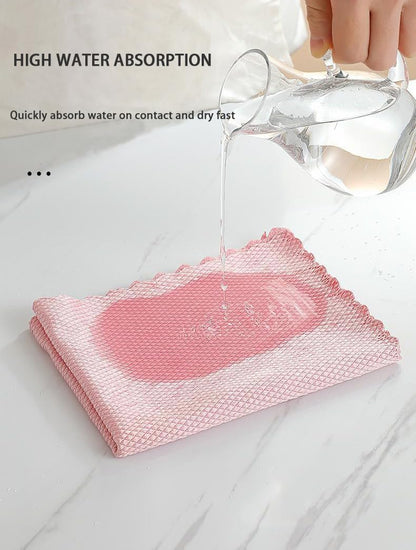 Streak Free Fish Scale Microfiber Cleaning Cloth Window,Car,Mirror,Screen,Windshield, Lint-Free Dish Glass Drying Polishing Kitchen Towels, 8 pcs Mixed Colors (Pink, Blue, Grey), 11.8'' x 15.7''