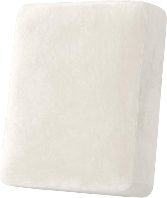 H.VERSAILTEX Velvet Stretch Couch Cushion Cover Plush Cushion Slipcover for Chair Cushion Furniture Protector Seat Cushion Sofa Cover (1 Piece Armchair Cushion Covers, Porcelain)