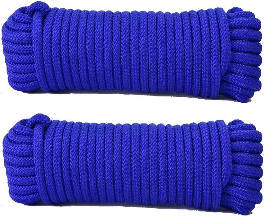 Durable Nylon Clotheslines for Tent Tie Down Camping Tarp Shelter Cordage Outdoor Accessories DIY String Line Blue 33ft Pack 2