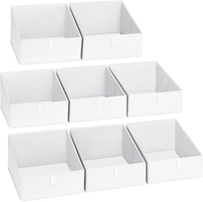 DIMJ Closet Storage Bins 8 Pack - Fabric Trapezoid Closet Organizer Bin, Foldable Storage Baskets for Shelves, Shelf Organizer, Clothing Storage Box for Toys, Books, Towel, Clothes