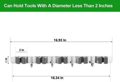 voze 5 Racks and 4 Hooks Mop and Broom Holder Wall Mount, Self Adhesive Heavy Duty Broom Hanger Organizer Storage Tool Racks for Kitchen Garden Laundry Garage