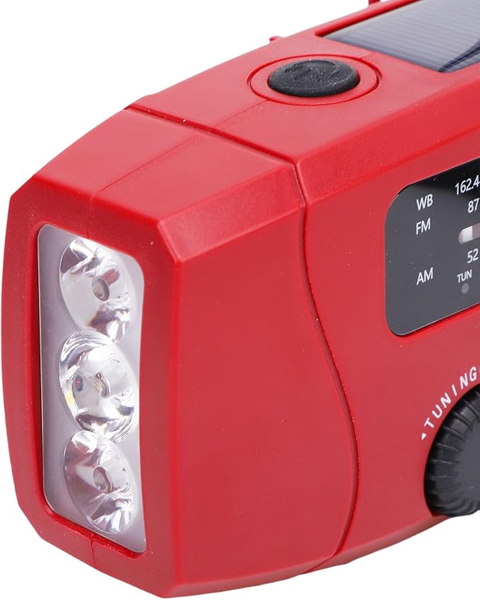 Emergency Hand Crank Radio, Solar AM FM Weather Band Emergency Radio with 2000mAh Power Bank for Emergencies, Camping