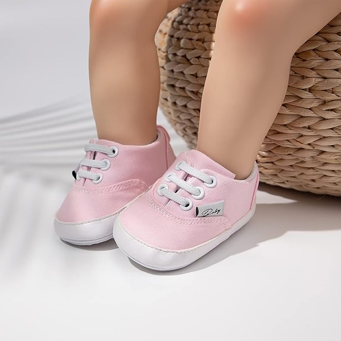 Morbido Infant Baby Boys Girls Canvas Sneaker Toddler Slip On Anti Skid Newborn First Walkers Candy Shoes for 0-18 Months