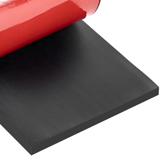 Neoprene Rubber Strips Self Adhesive Sheets, Rolls & Strips with Adhesive Backing Rubber Pads Self Stick Seal Gasket Tape for Matting Padding - 4" Wide x 1/5" Thick x 10' Long
