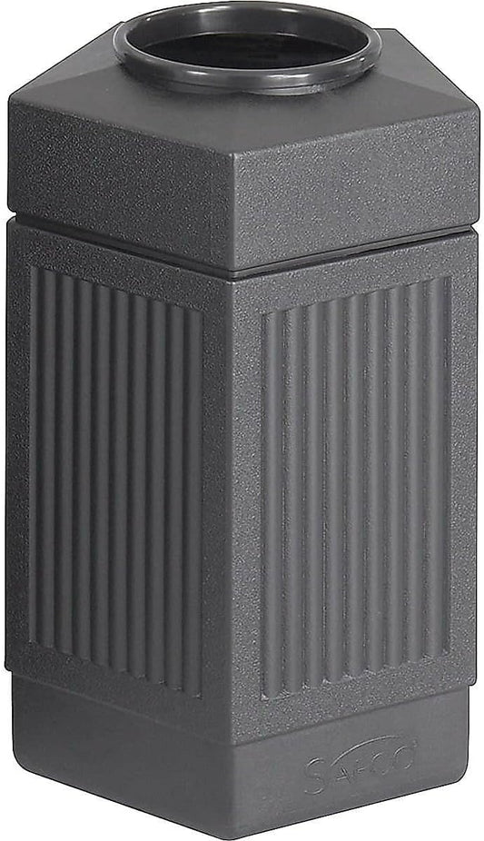 Safco Canmeleon Trash Can, 30 Gallons, Indoor and Outdoor Use, Durable & Weather-Resistant Commercial Garbage Can, Black