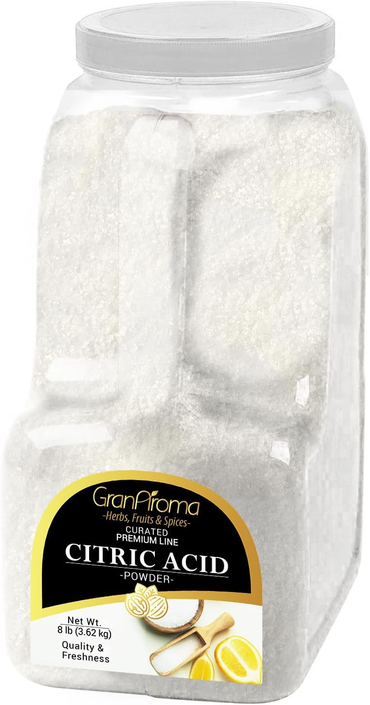 GranAroma Citric Acid, 8 lb, Food Preservative, Baking & Cleaning
