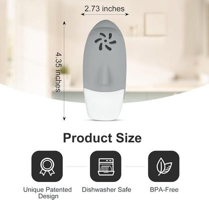 Asltw Upgrade Cute Fridge Deodorizer, Dolphin Fridge Cleaner, Freezer Odor Freshener, Add Baking Soda Reusable Fun Kitchen Gadgets (Grey)