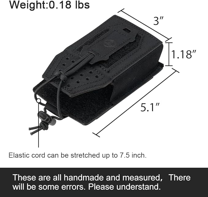 Tactical Molle Radio Pouch Radio Holster Universal Radio Holder For Walkie Talkie Motorola BaoFeng UV-5R BF-F8HP Adjustable Storage Rifle Magazine Pouch(Black)