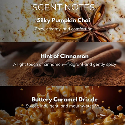 Pumpkin Spice Candle - 9.7 oz /275g Pumpkin Candle in Orange Frosted Glass Jar with Wooden Lid and Wooden Crackling Wick in Luxurious Gift Box - Cosy, Warm and Comforting